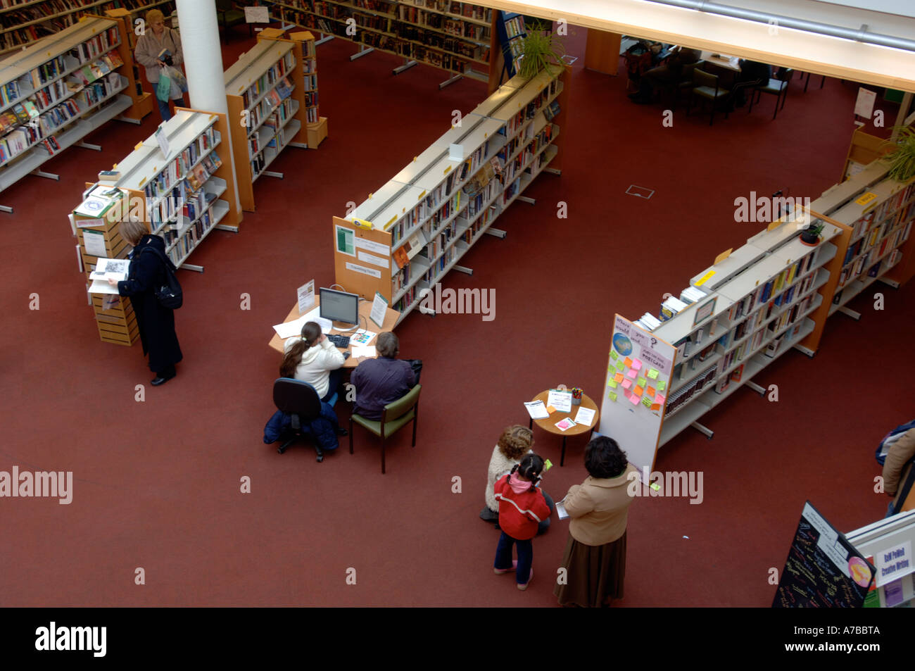 Library interior, Weymouth Dorset Britain UK Stock Photo