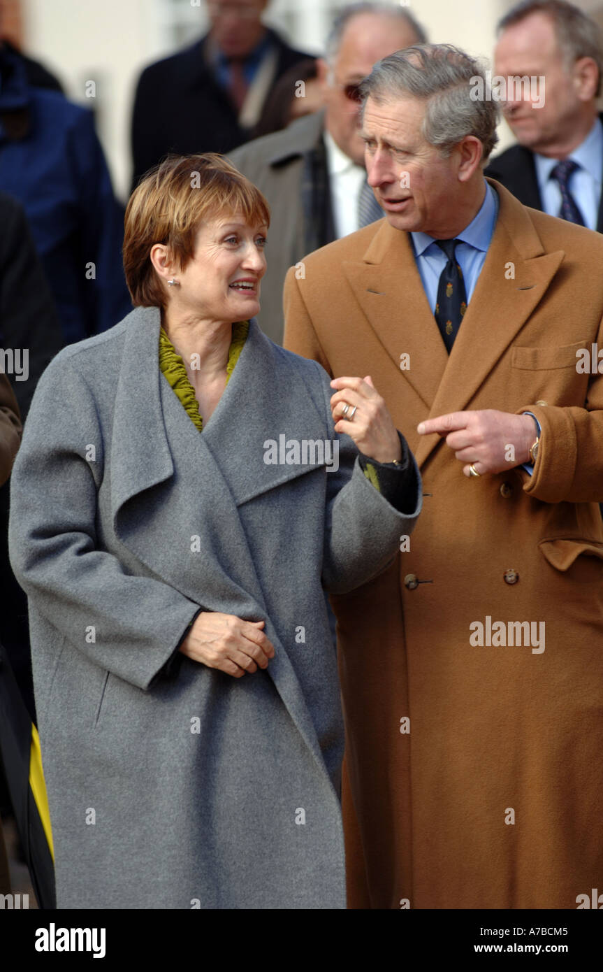 Labour Government Minster Tessa Jowell MP seeing Poundbury Estate in Dorchester, Dorset with the Prince of Wales Stock Photo