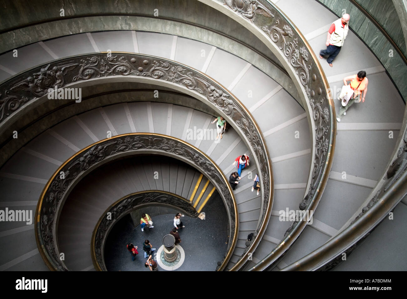 The spiral ramp at the exit to the Vatican Museum It was designed by Giuseppe Momo in 1932 Rome summer 2006 Stock Photo