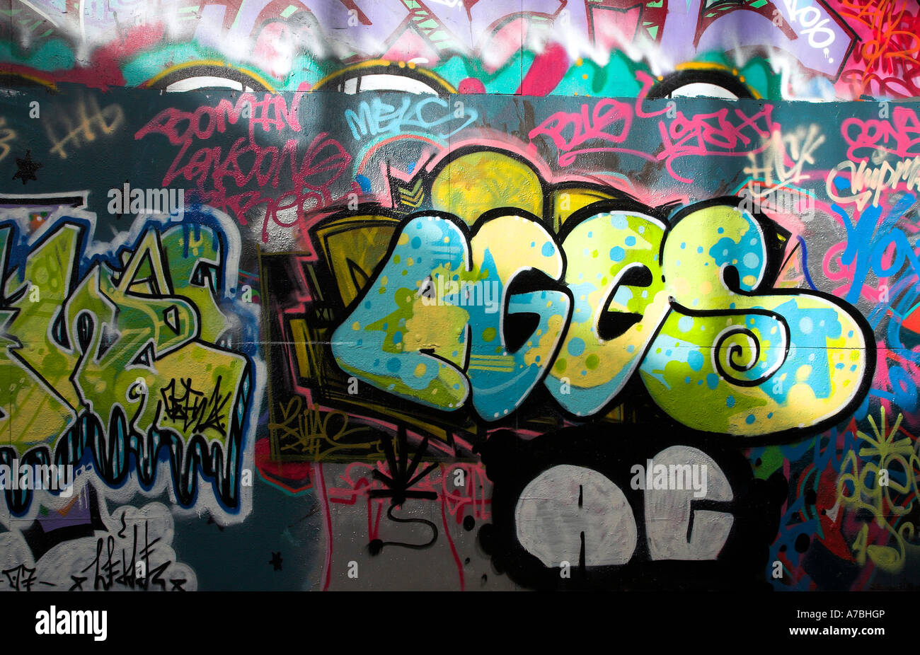 Graffitti, Southbank London Stock Photo