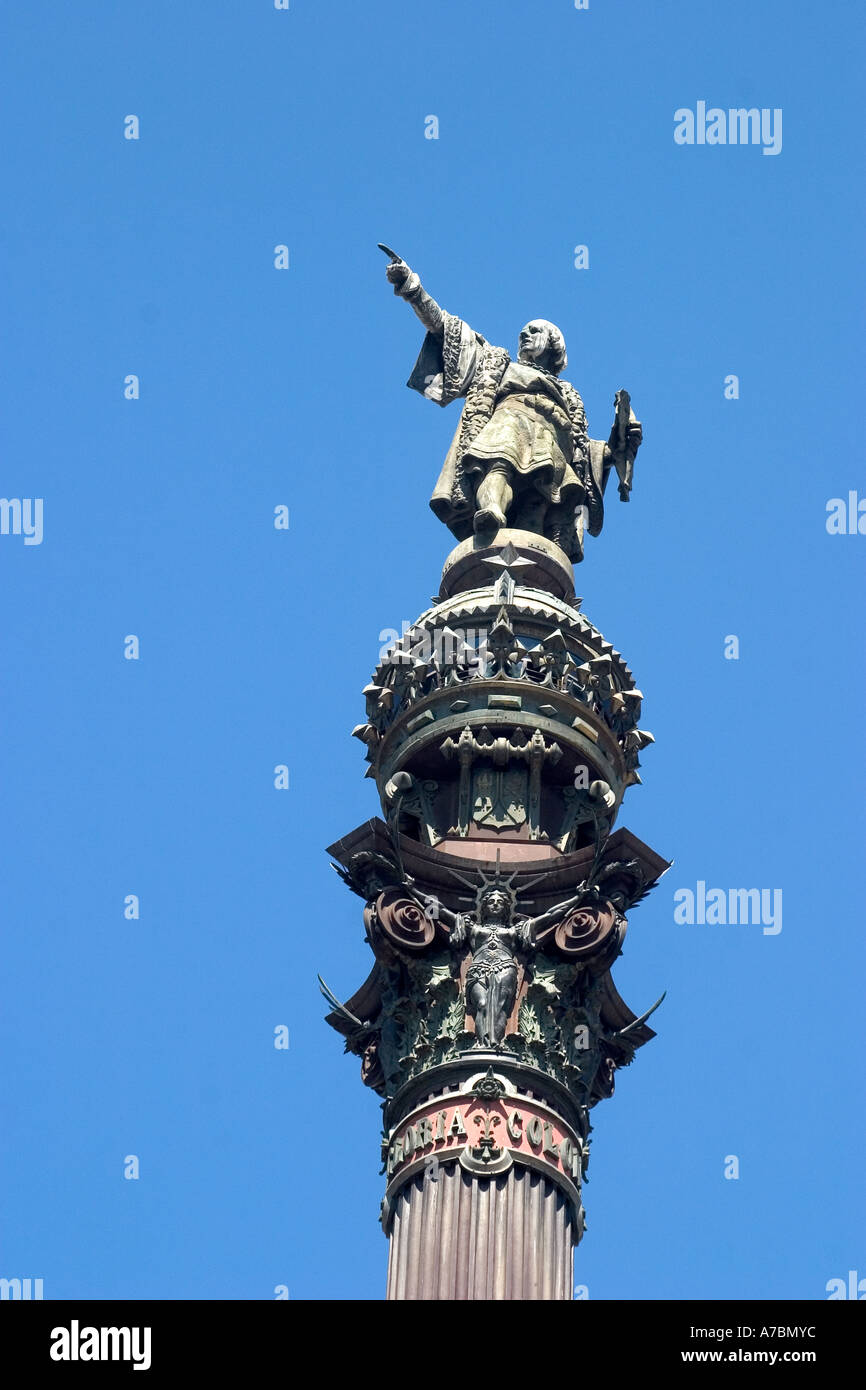 Kolumbus Statue in Barcelona Catalonia Spain Europe EU Stock Photo Alamy