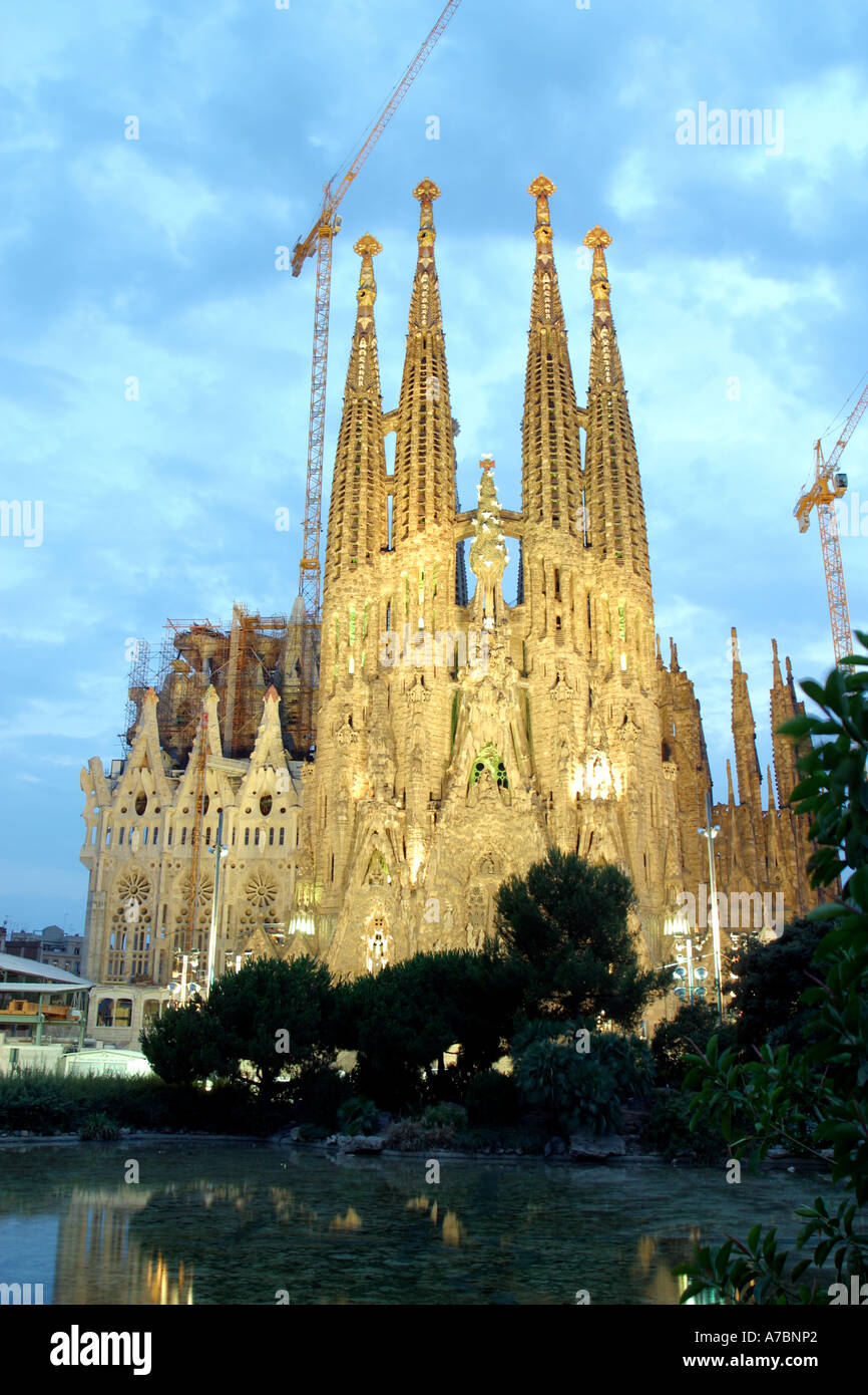 Sagrada Familia by Antonio Gaudi in Barcelona Catalonia Spain Europe EU Stock Photo