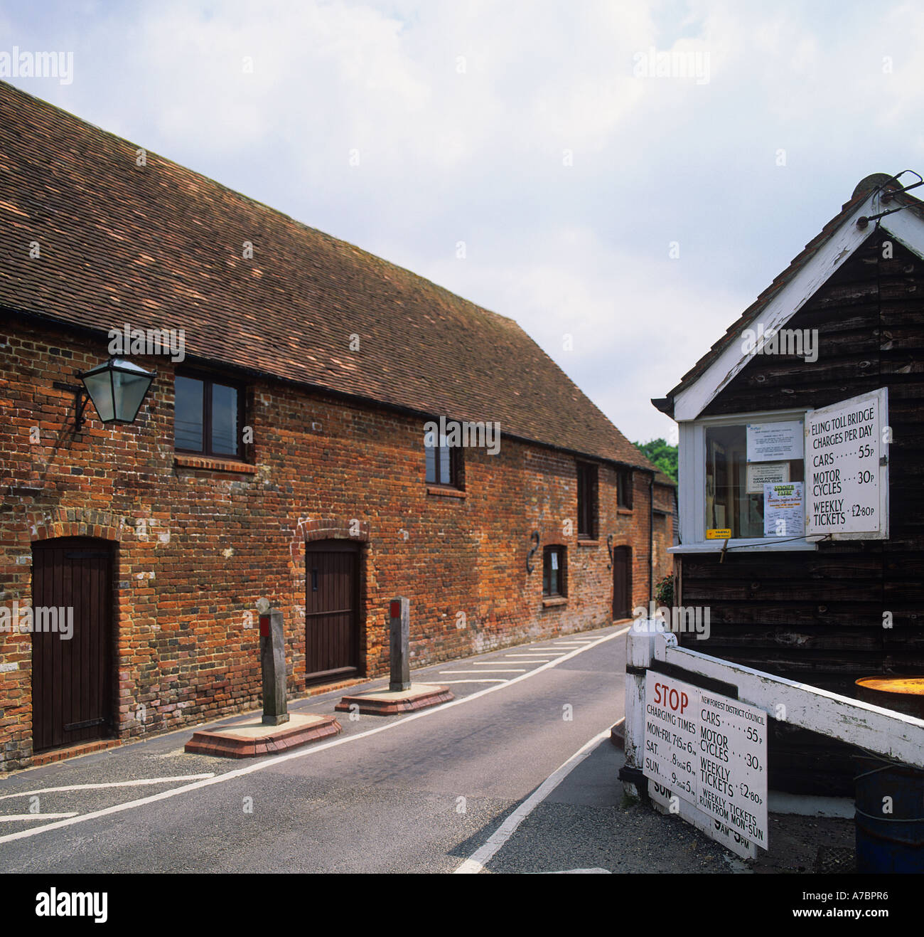 Eling Tide mill and Toll bridge at the head of Southampton Water Hampshire ENGLAND Stock Photo