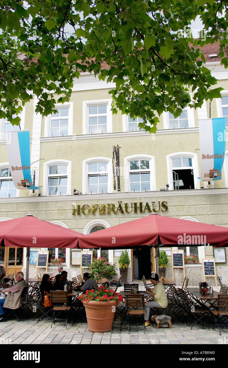 Pavement cafe Traunstein Stock Photo Alamy