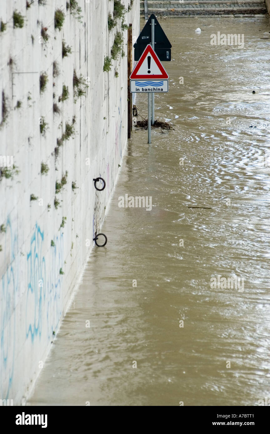 flooded road sign Stock Photo - Alamy