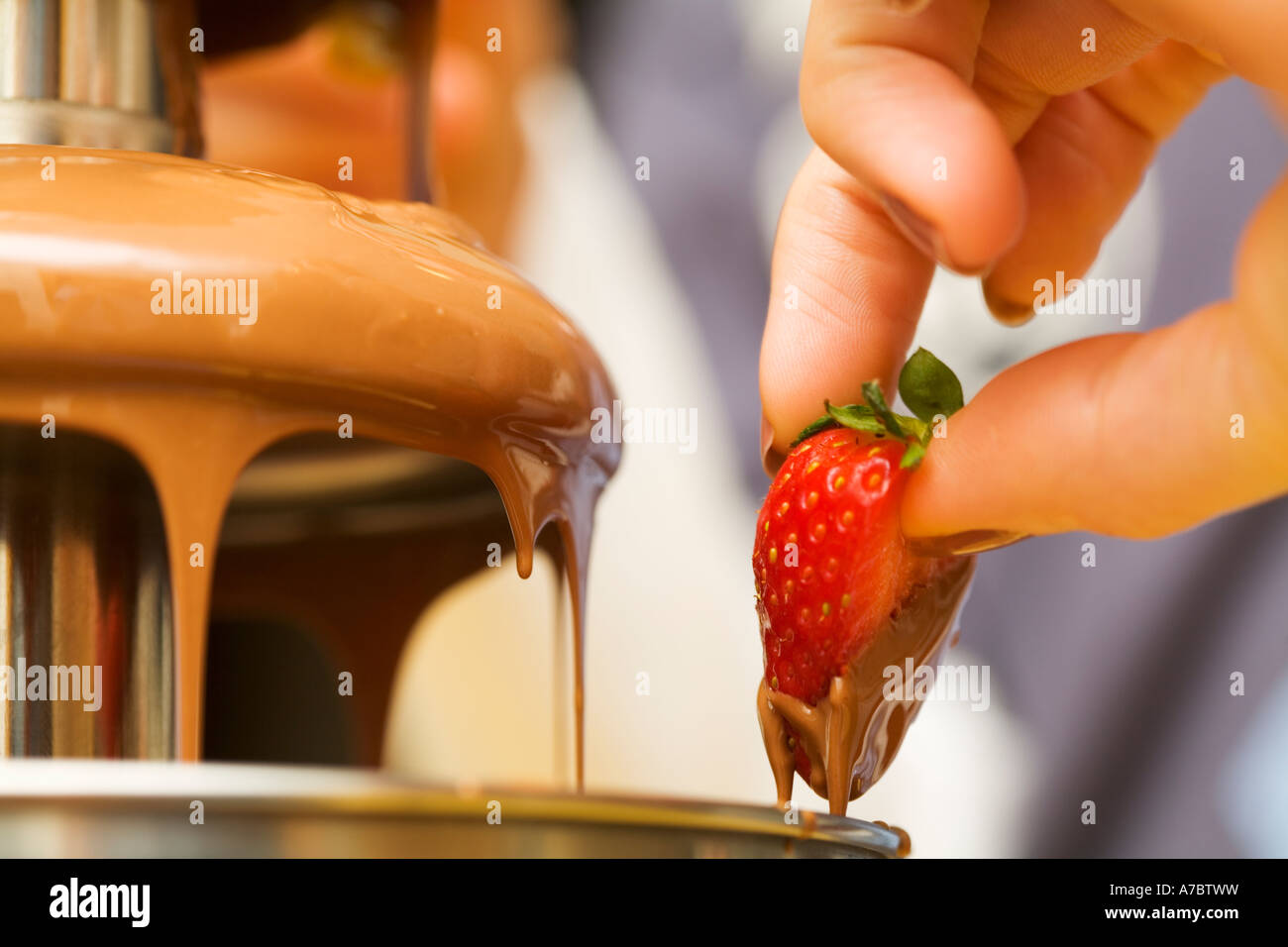 Strawberries And Chocolate Fountain
