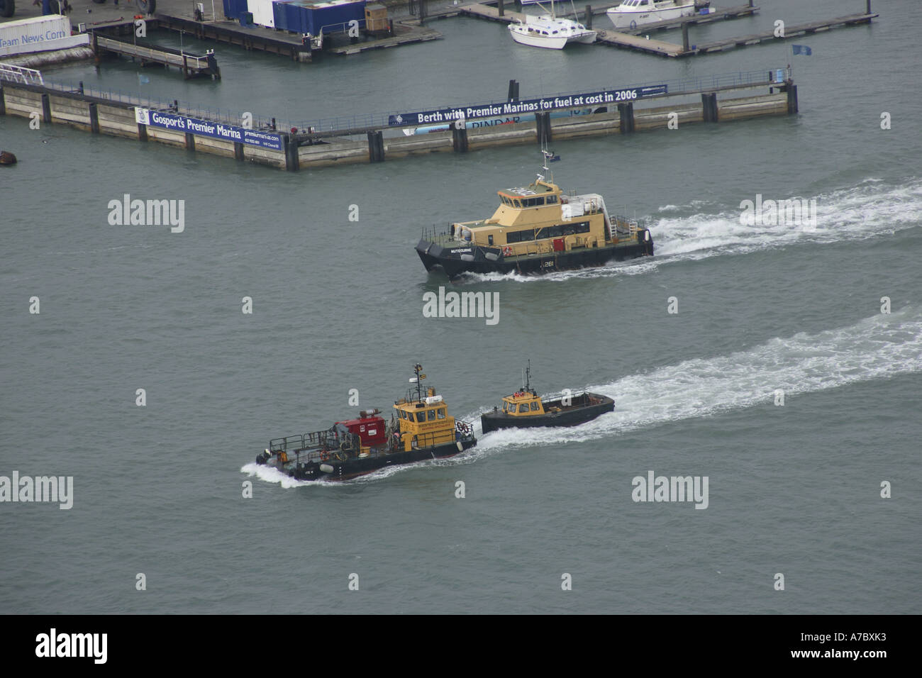 Portsmouth Harbour Working Boats Stock Photo