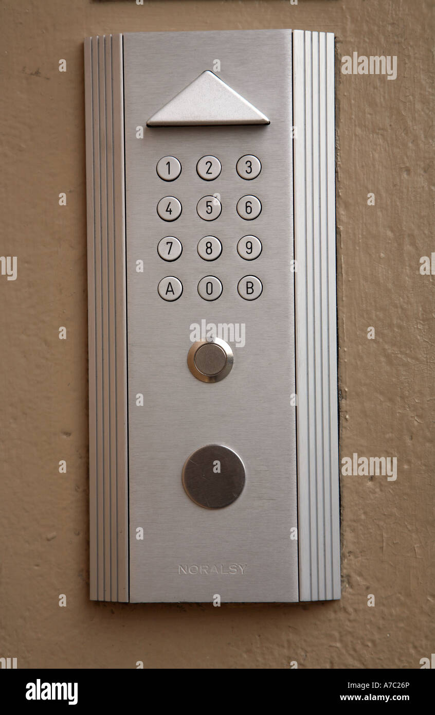 Door Buzzer in a complex Stock Photo
