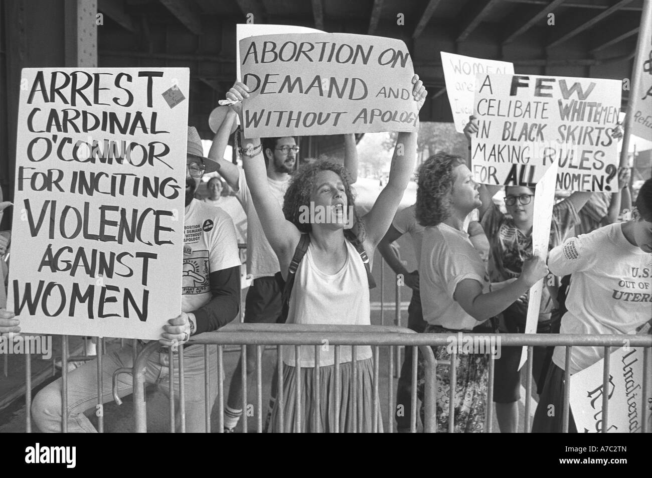 Pro choice women demonstrate for a woman's right to choose in Brooklyn New York Stock Photo