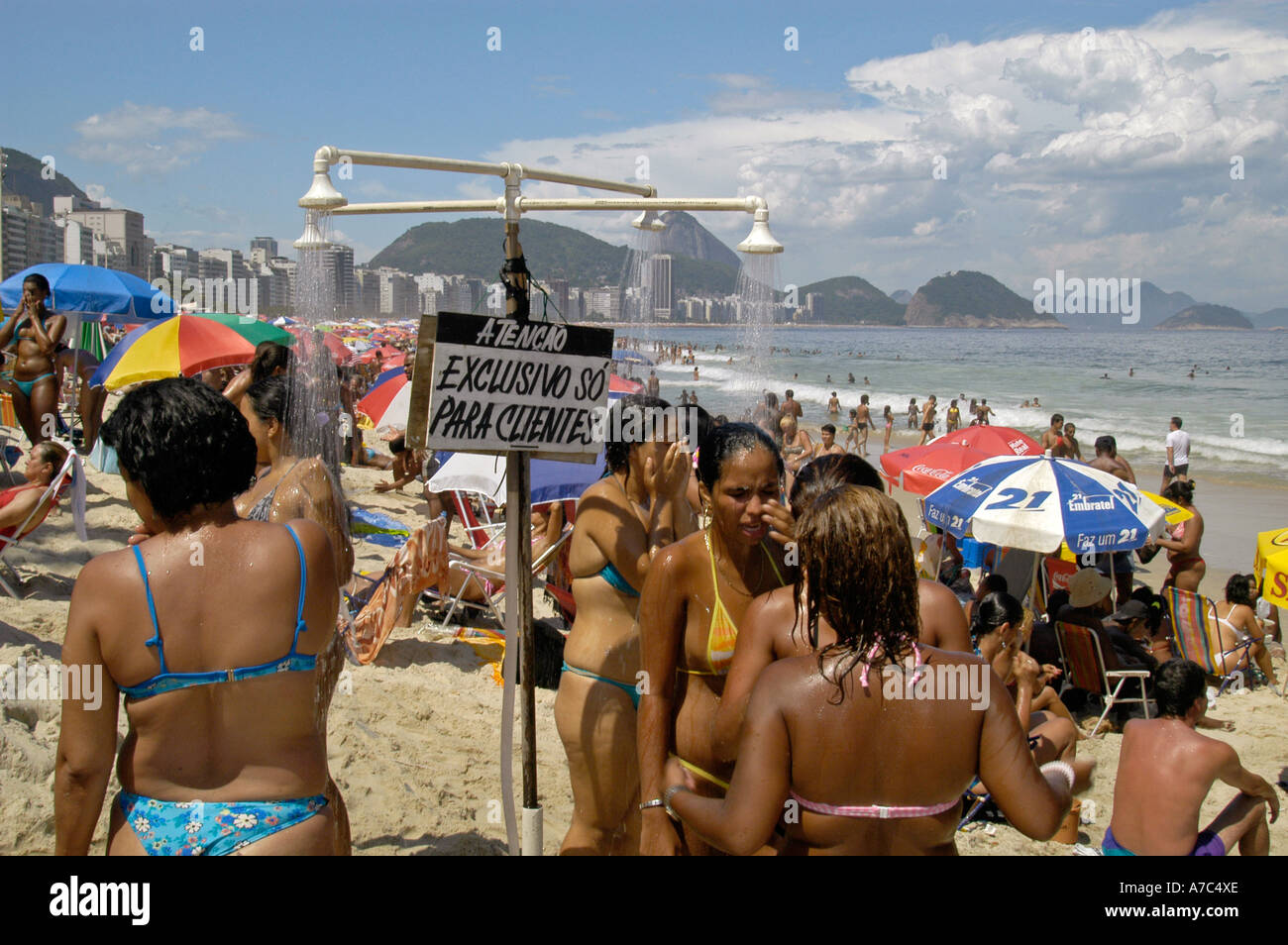 Shower Facility Copacabana Beach Rio De Janeiro Brazil Stock Photo Alamy