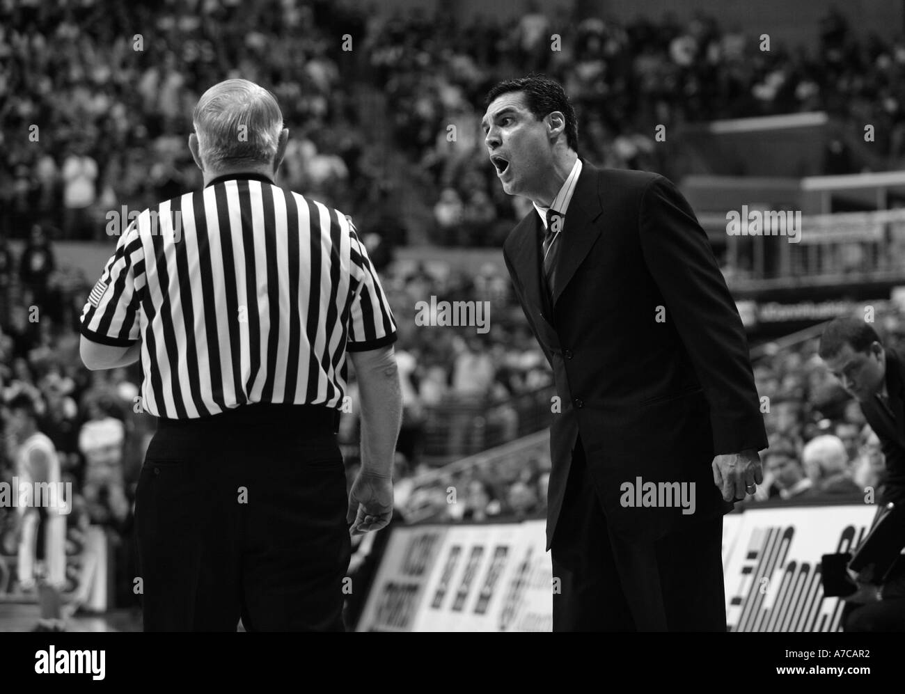 Basketball referee yelling Black and White Stock Photos & Images Alamy