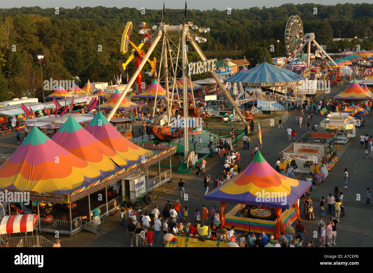 Amusement rides at county fair Marietta GA 2005 Robin Nelson Stock