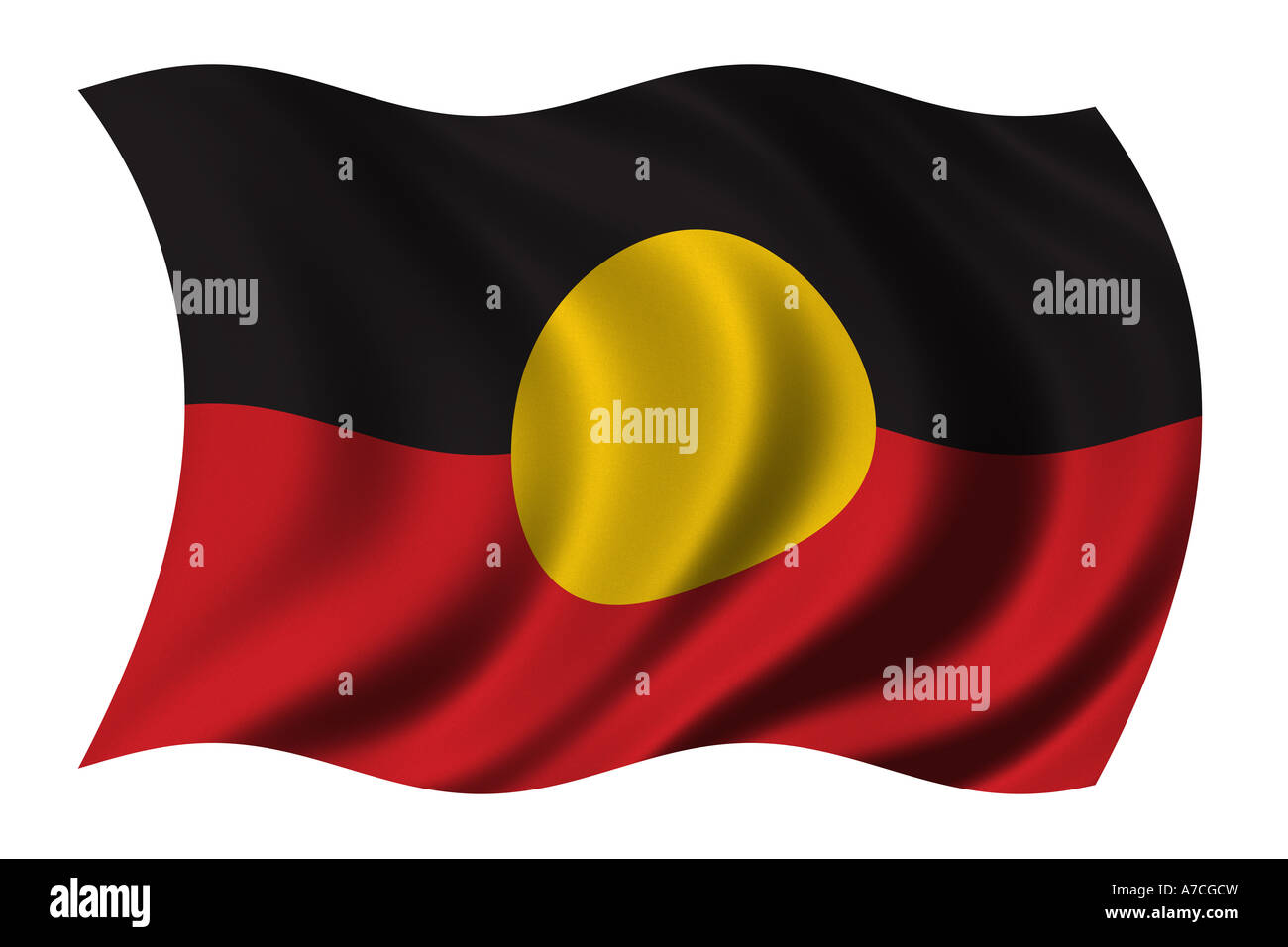 Aboriginal Flag waving in the wind Stock Photo