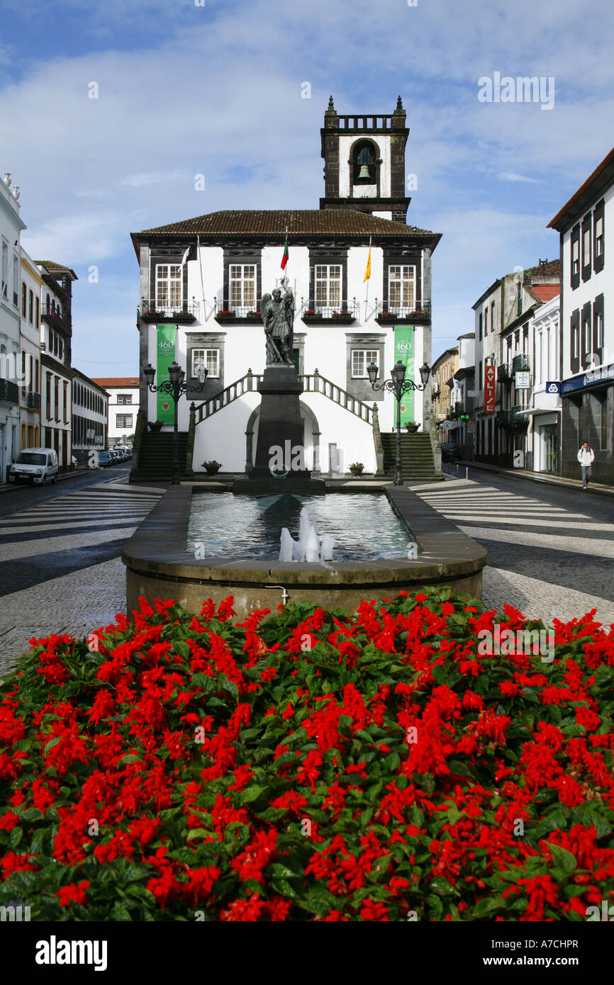 The town hall building of Ponta Delgada. Azores islands, Portugal Stock Photo