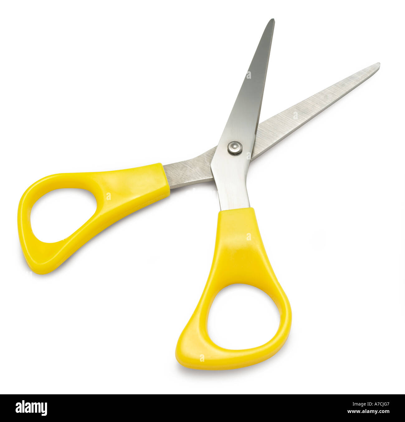 Pair of scissors cut out on white background Stock Photo