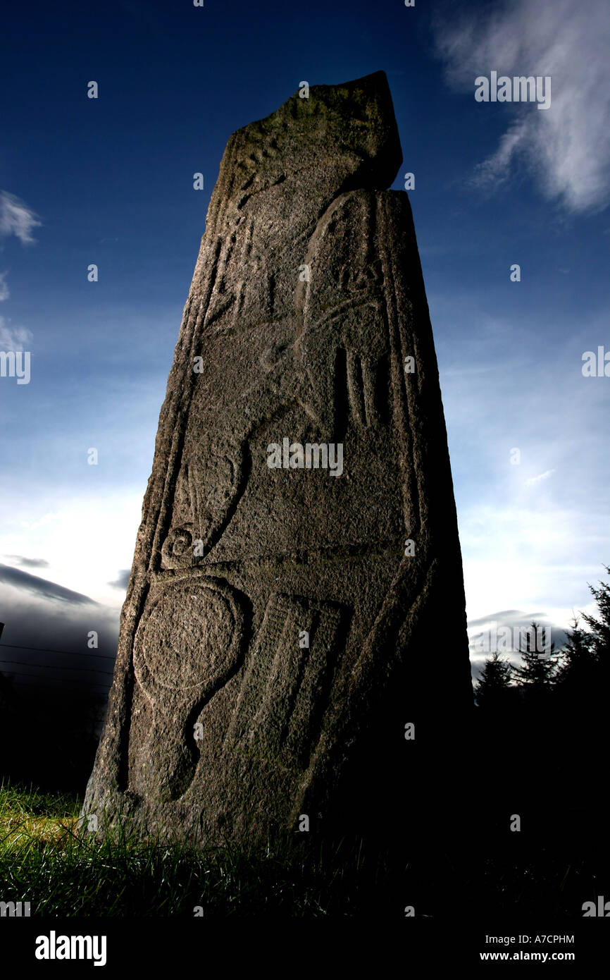 The Pictish standing stone known as the Maiden Stone near Inverurie, Aberdeenshire, Scotland UK Stock Photo