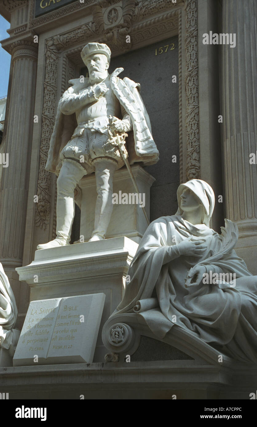 Monument to Gaspard de Coligny Stock Photo