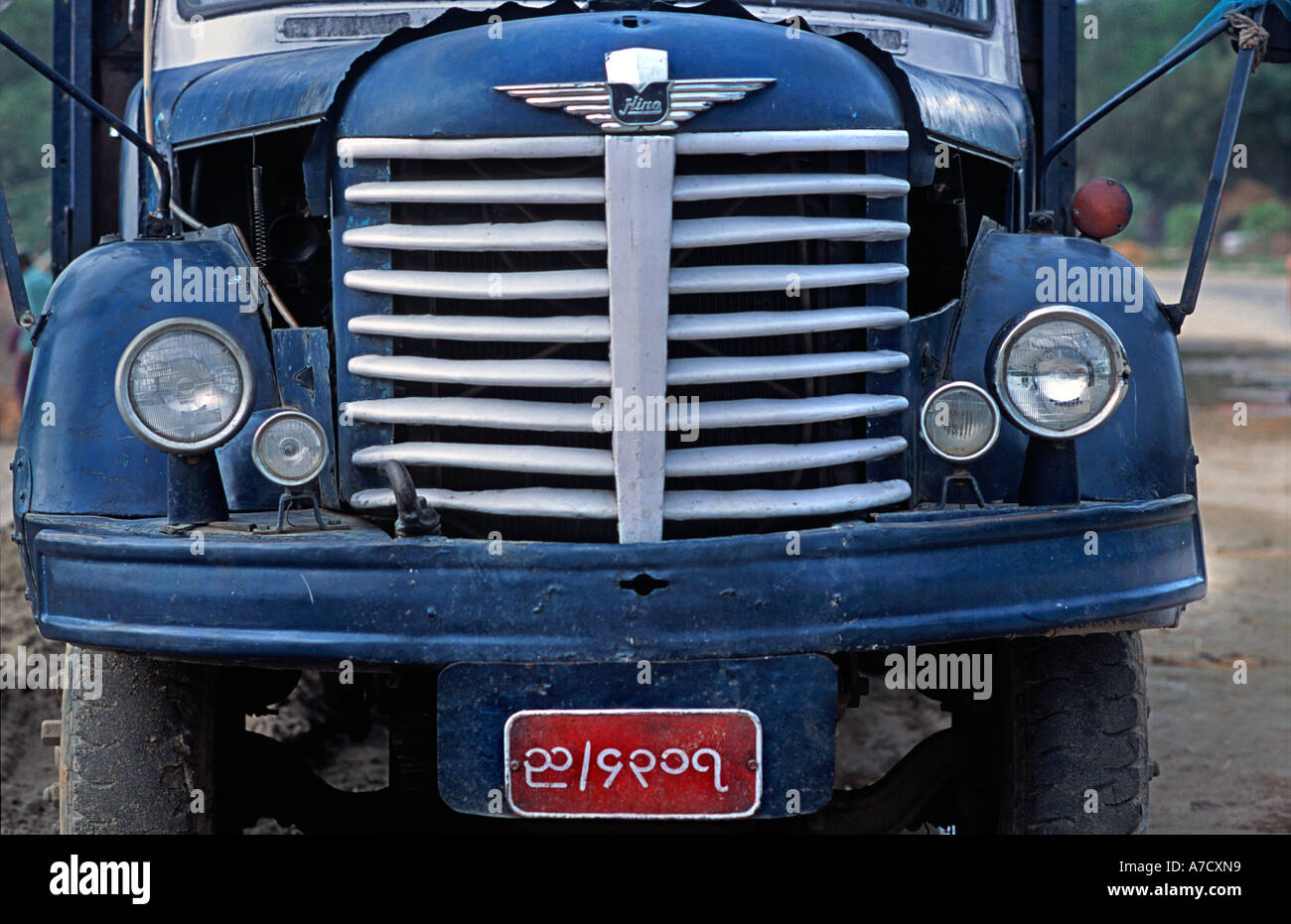 Vintage truck with Burmese licence plate Burma Myanmar Southeast Asia