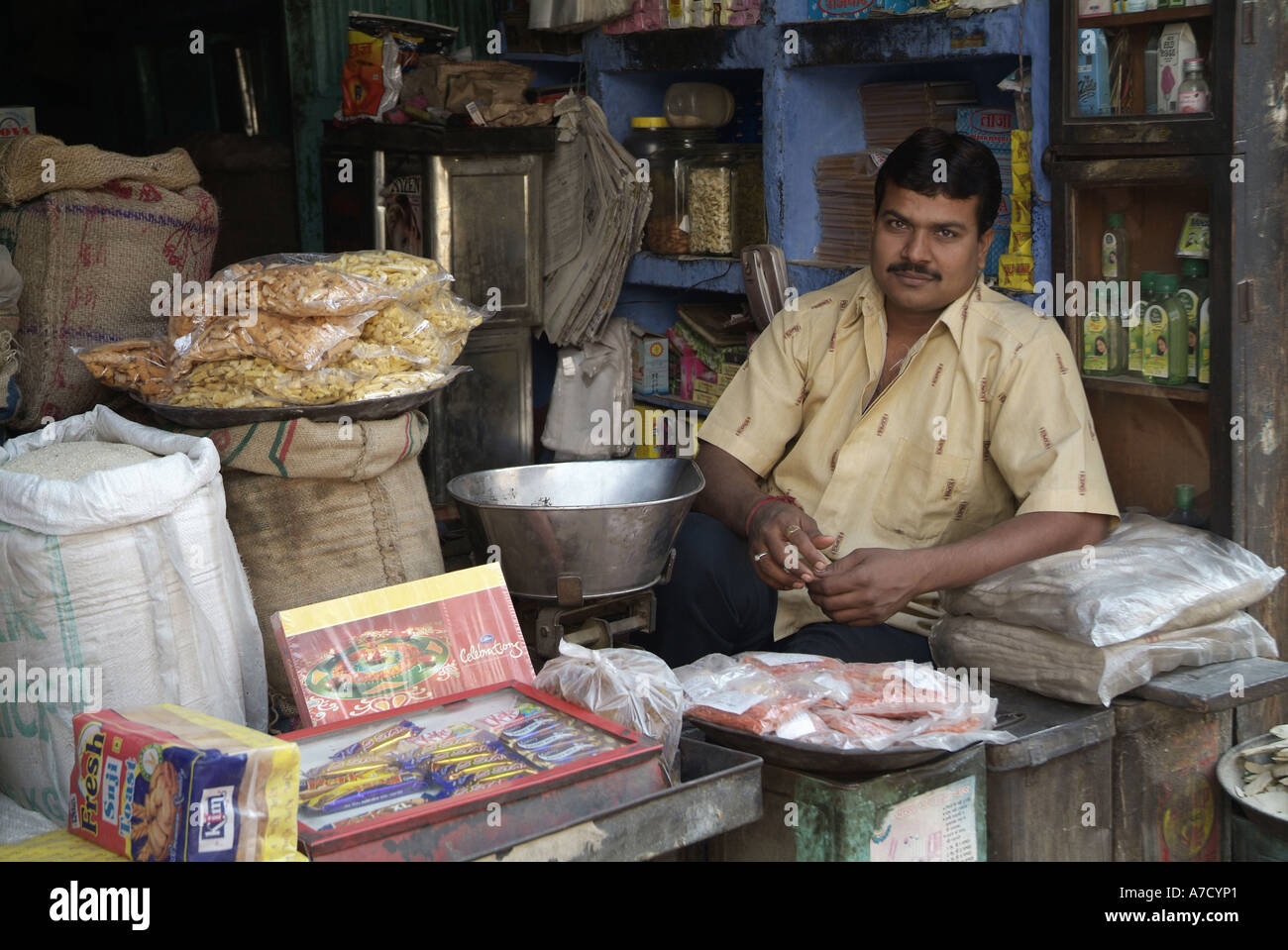 Shopkeeper In Jodhpur India Stock Photo - Alamy