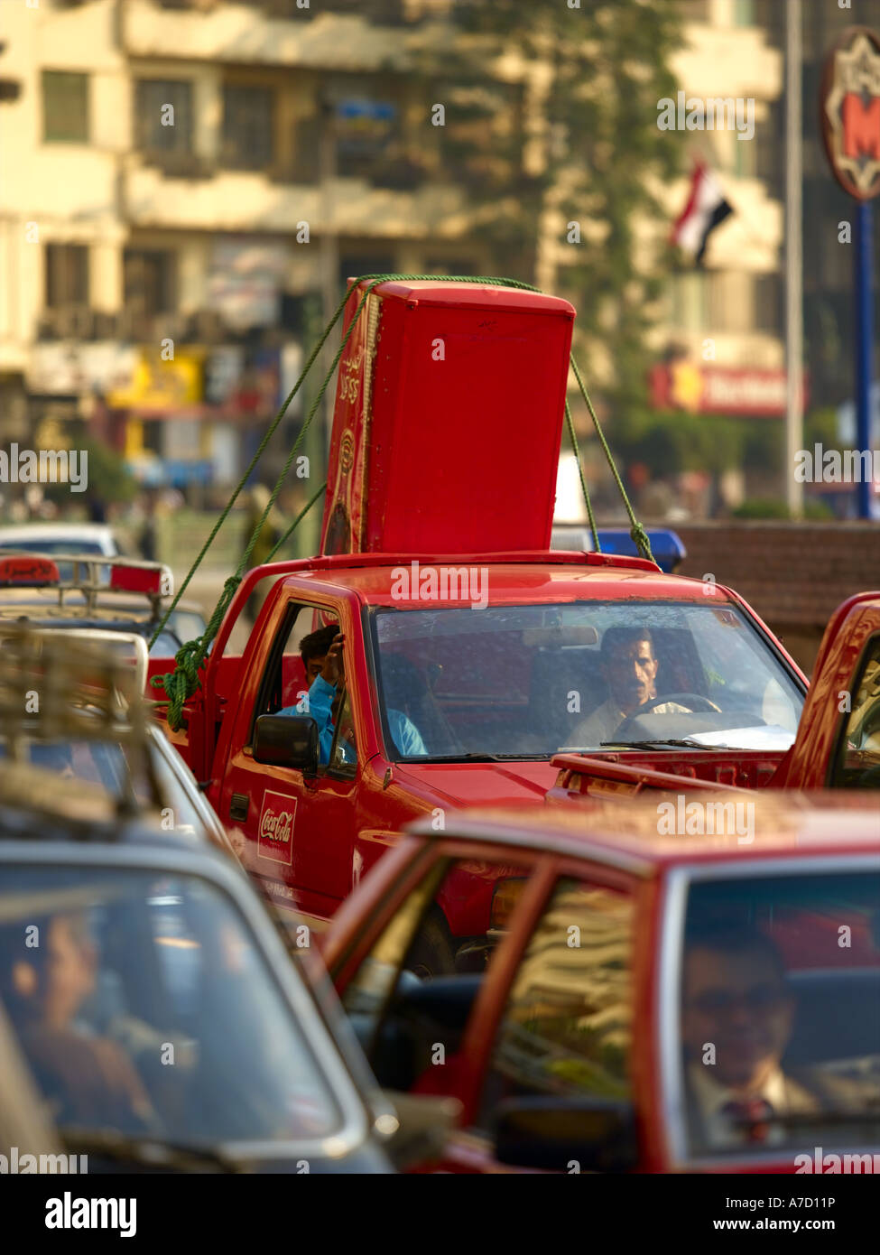 Traffic Chaos Around Midan Tahrir Stock Photo