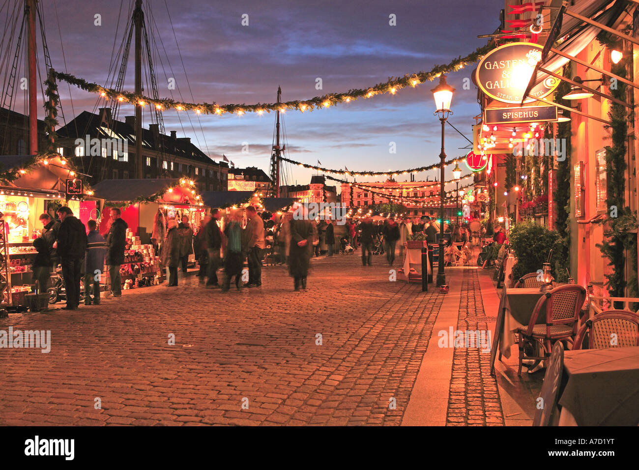 Nyhavn, Christmas Market, Copenhagen Stock Photo Alamy