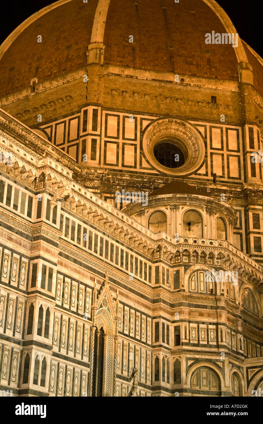 The Duomo at night main cathedral of Florence Italy Stock Photo