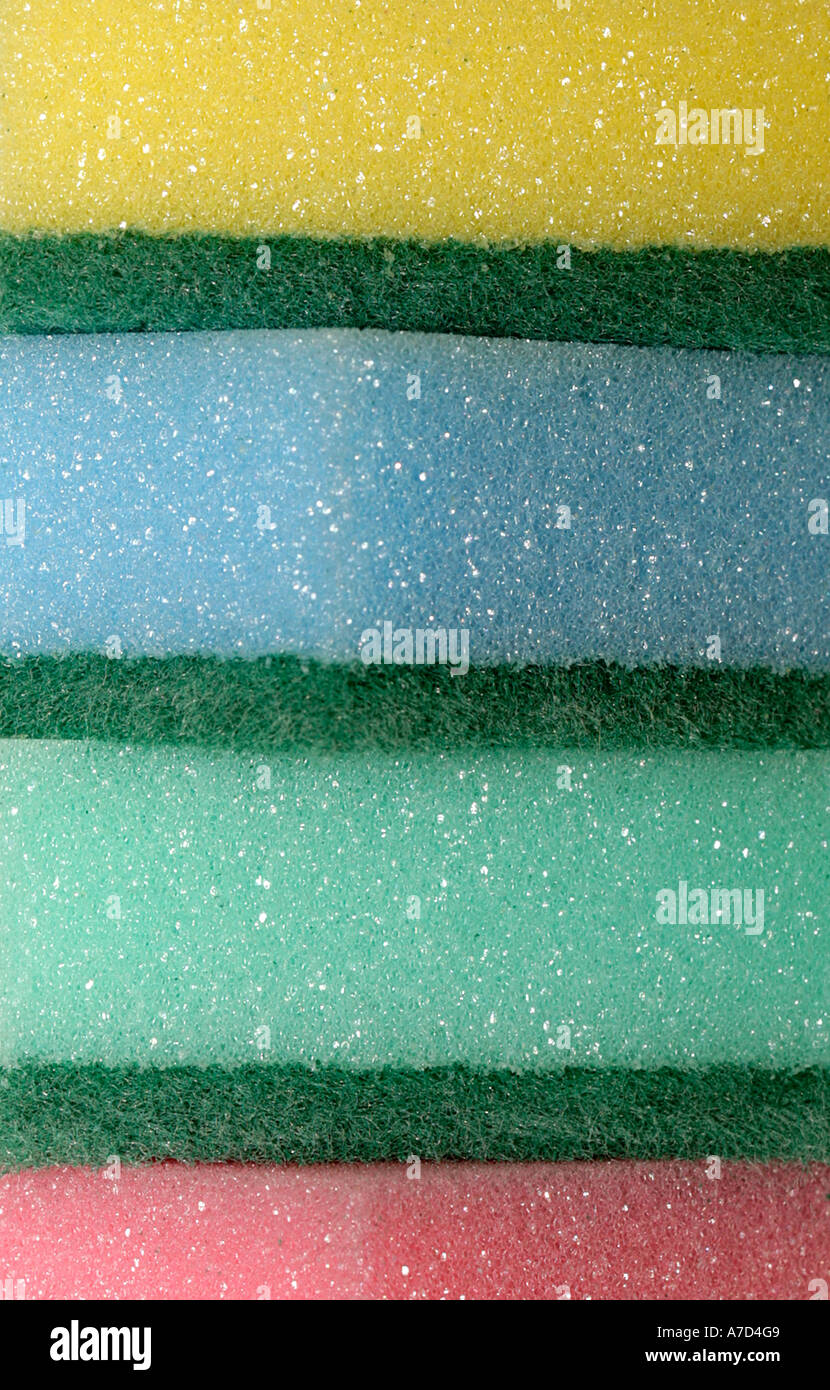 coloured-kitchen-sponges-stock-photo-alamy