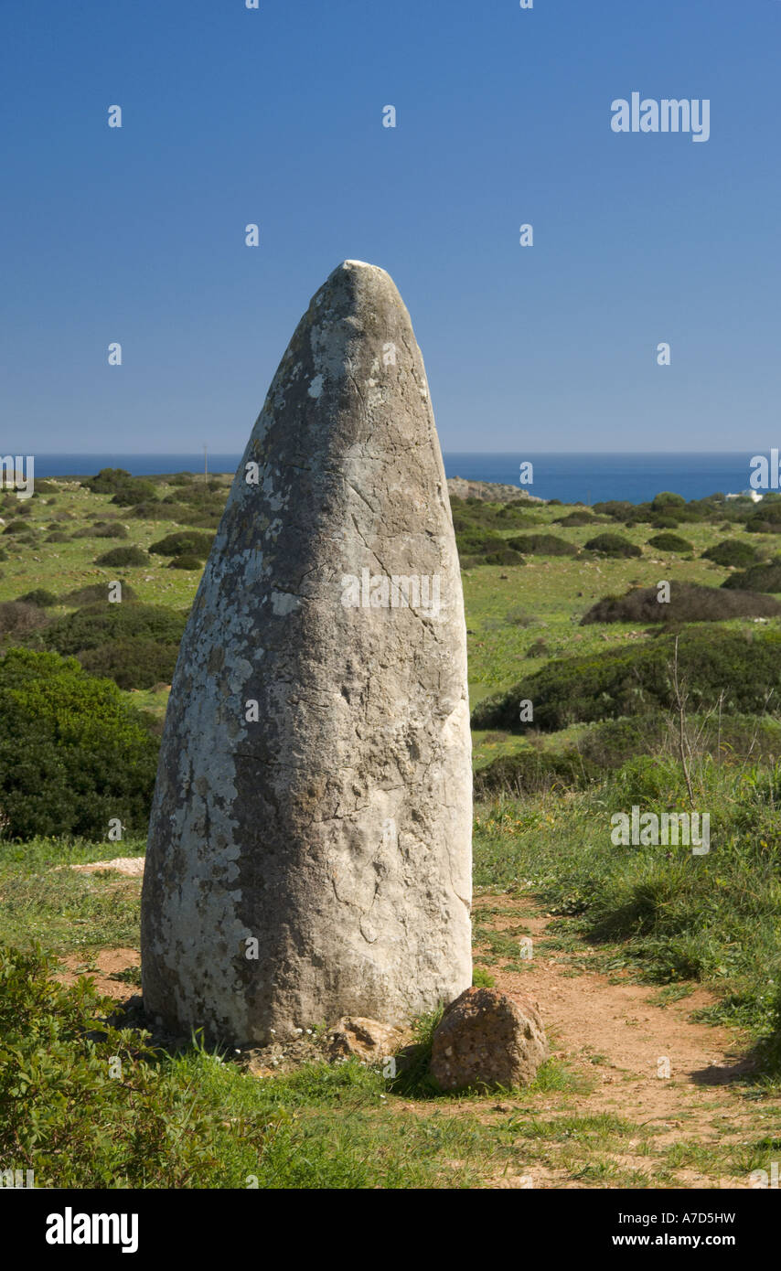 Prehistoric Menhir Stone, Near Igrina Stock Photo