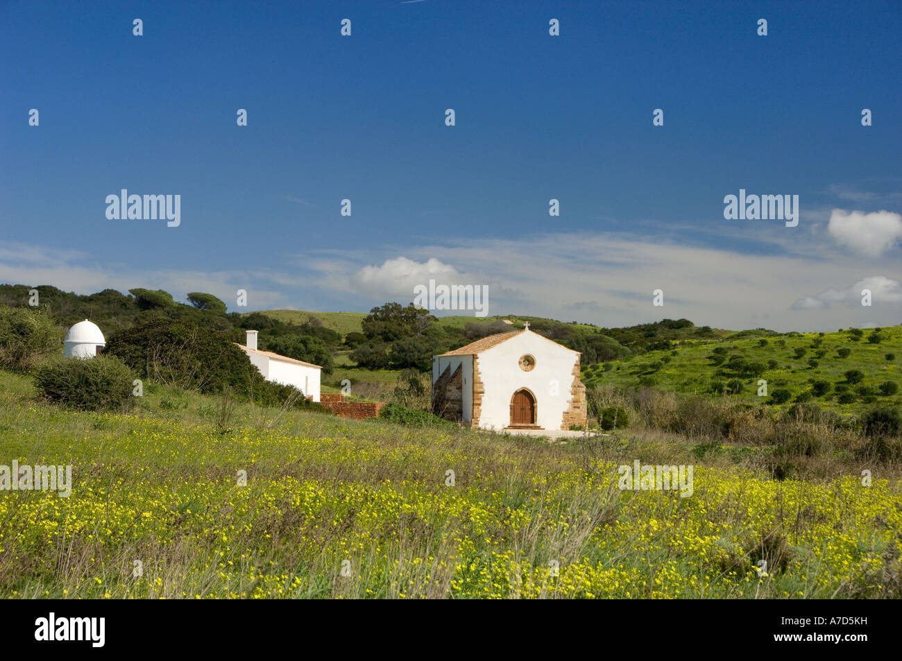 Church Of Nossa Senhora De Guadalupe Near Sagres, Algarve, Portugal Stock Photo