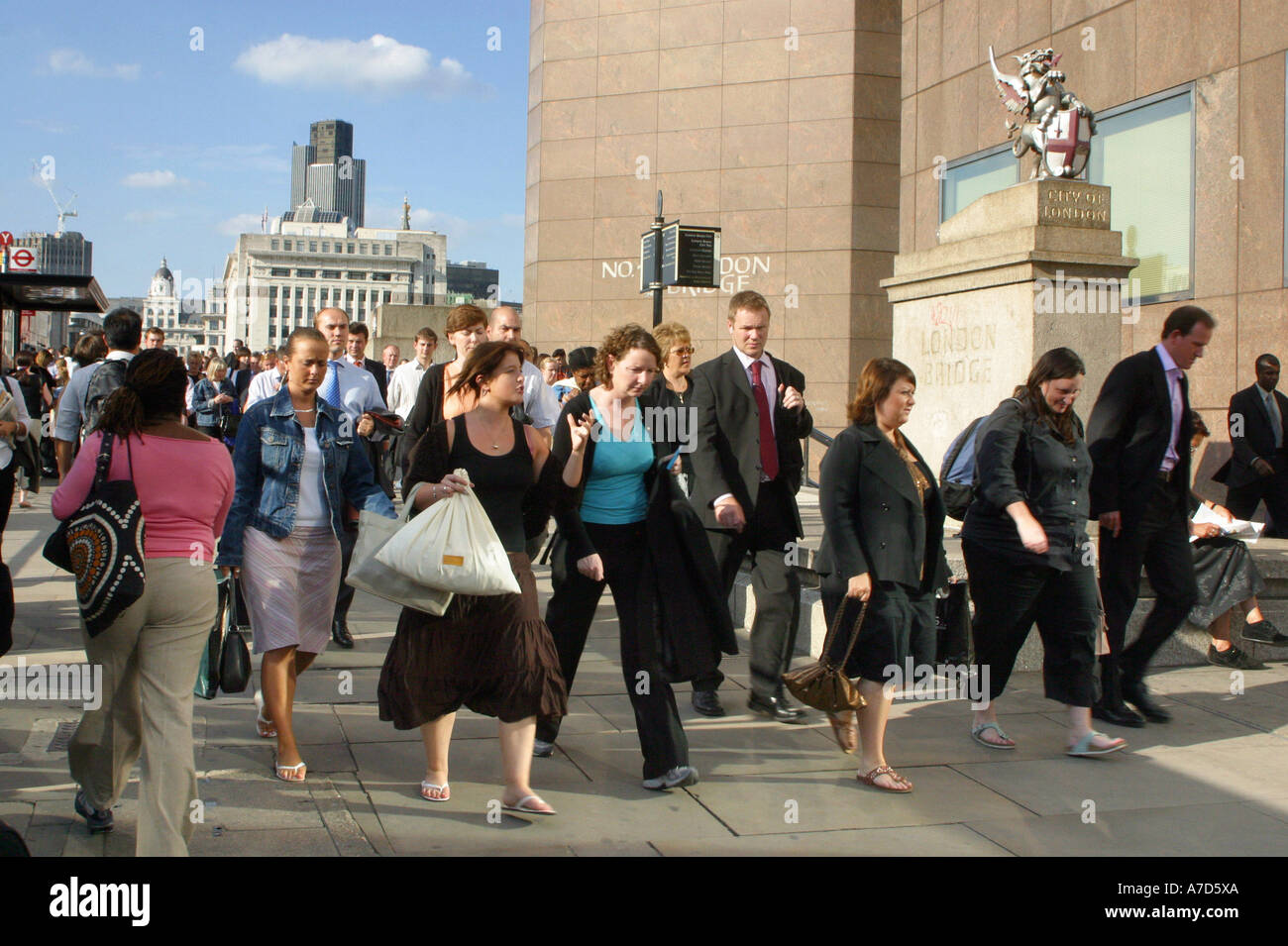 London commuters on their way to work Stock Photo