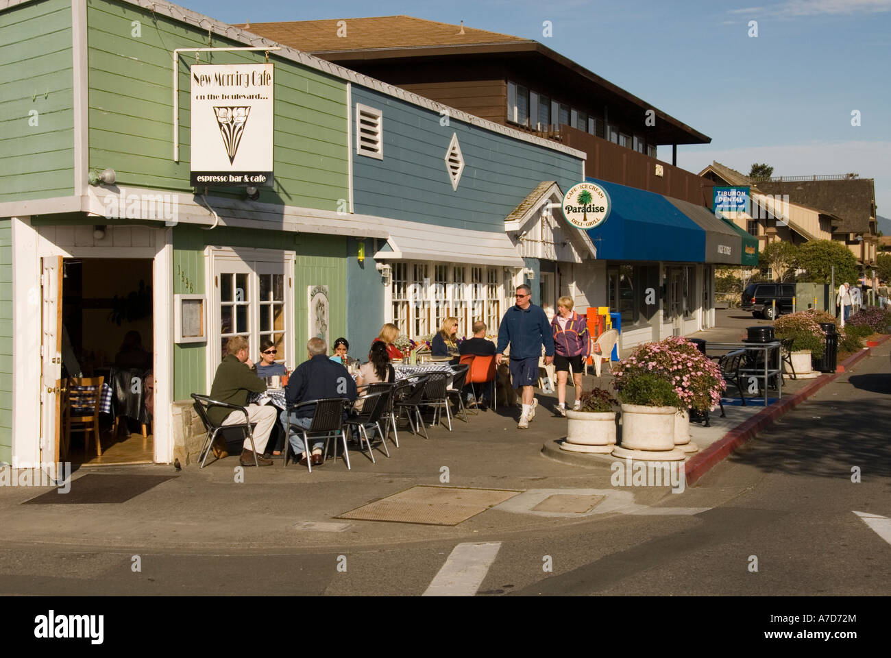 Outdoor breakfast City of Tiburon on San Francisco Bay CA California Stock Photo