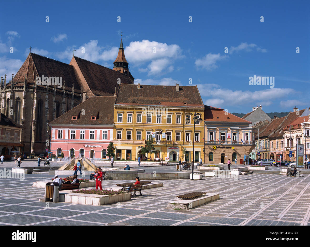 Transylvania, Brasov, Piata Sfatului Stock Photo Alamy