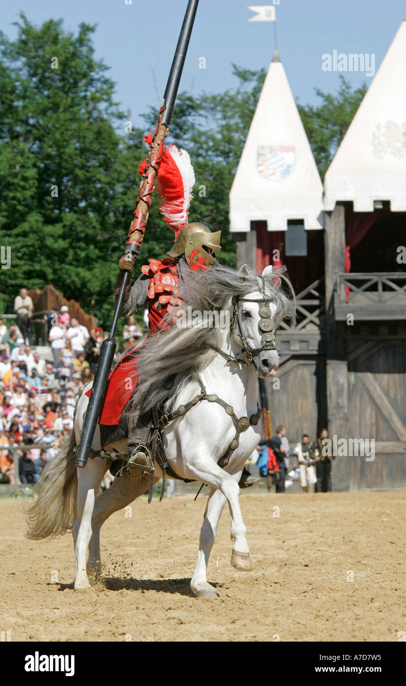 Kaltenberg, GER, 03. July 2005 - Knight plays in Kaltenberg nearby Munich. Stock Photo