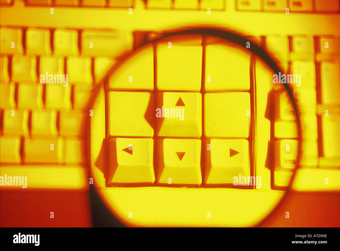 Choices Magnifying Glass Computer Keyboard Stock Photo
