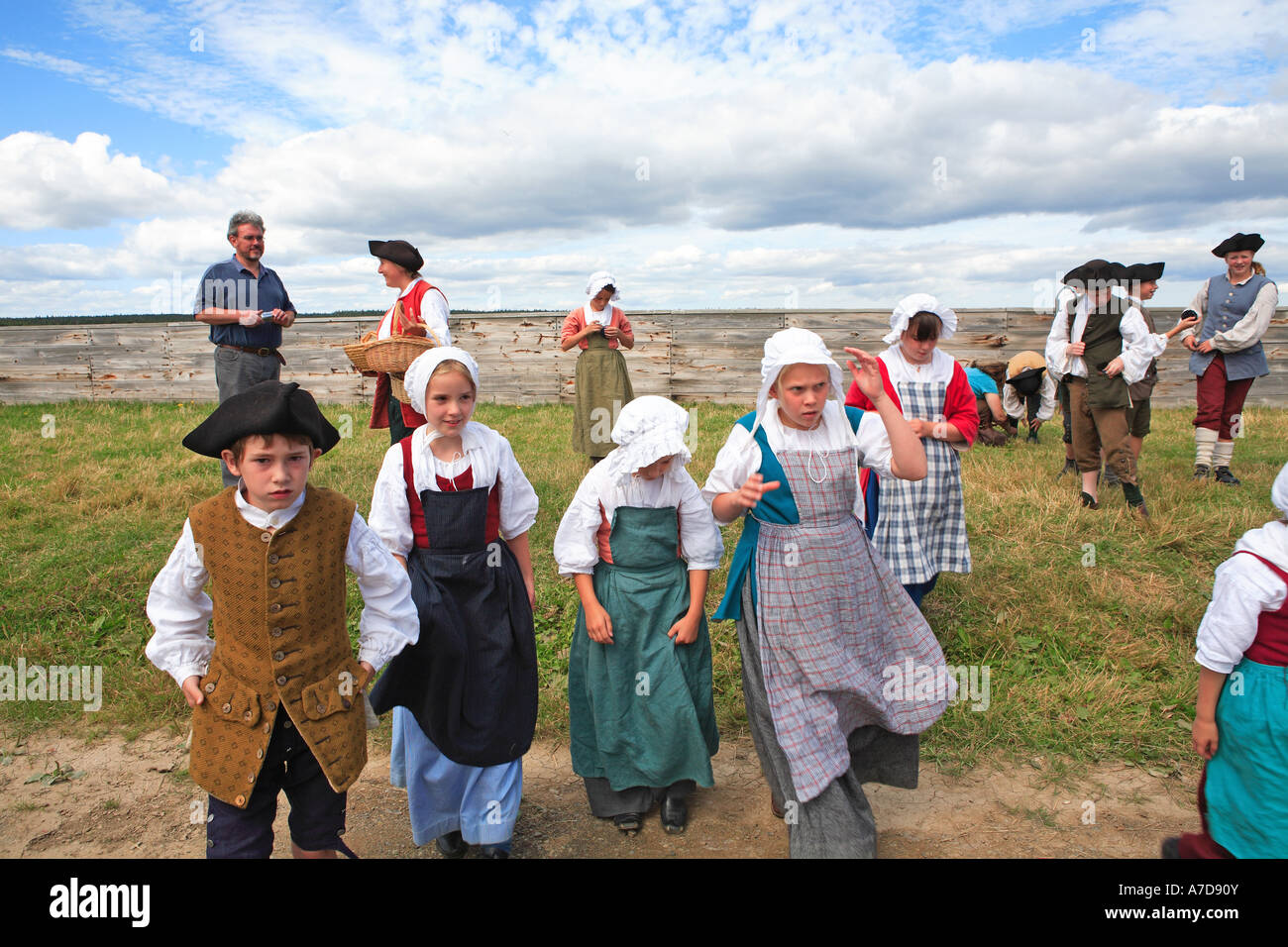 Cape Breton Island, Children, Fortress Louisbourg Stock Photo Alamy