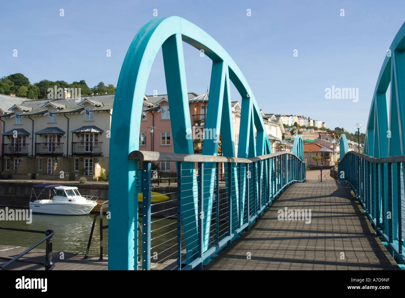 Pooles Wharf Bristol Waterside residential houses with colourful steel
