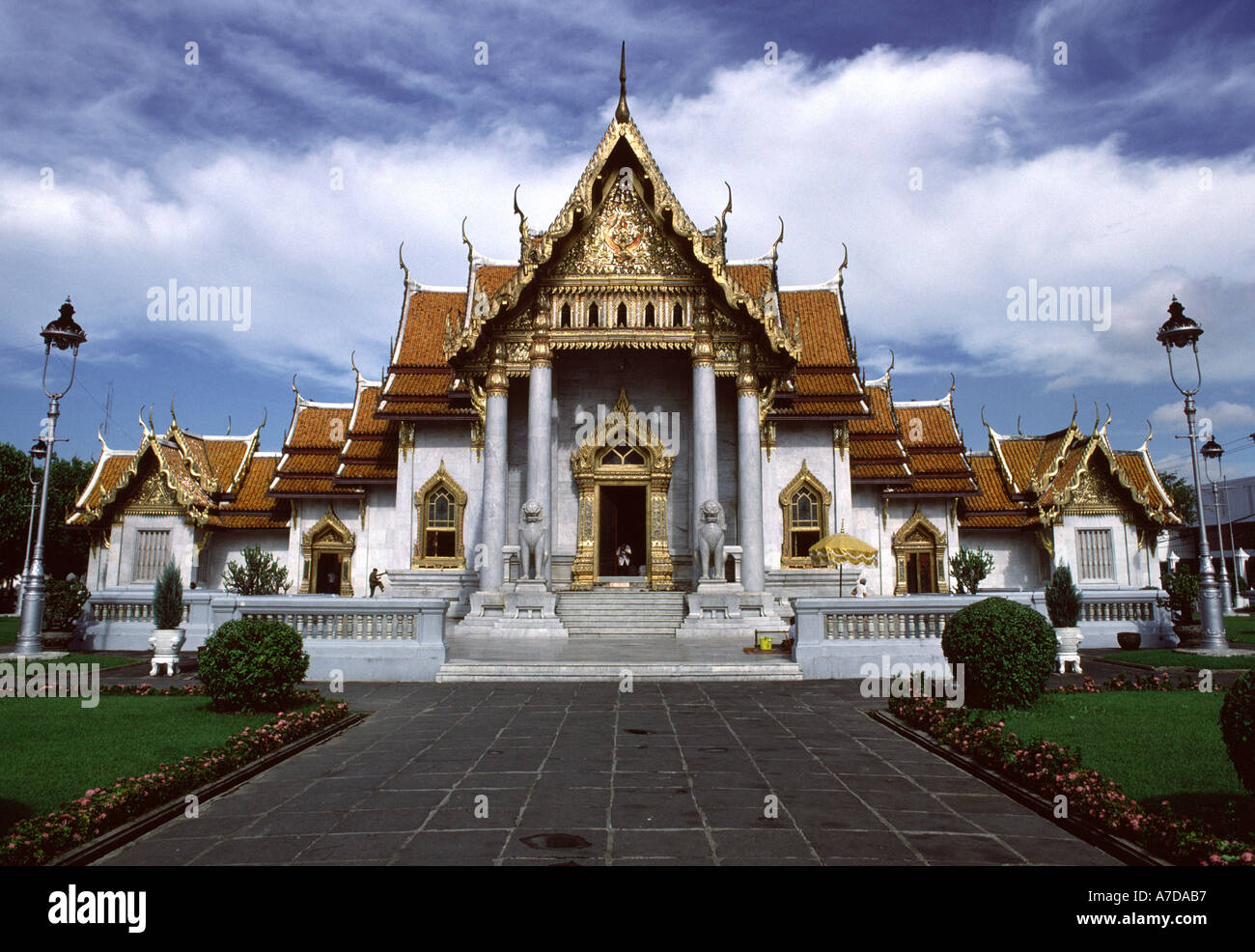 Marble Temple Bangkok Stock Photo - Alamy