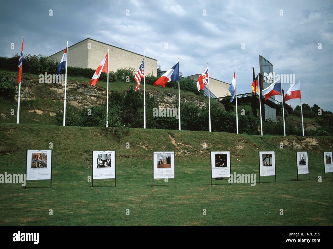 Display of Nobel Prize Winners at The Memorial in Caen Stock Photo