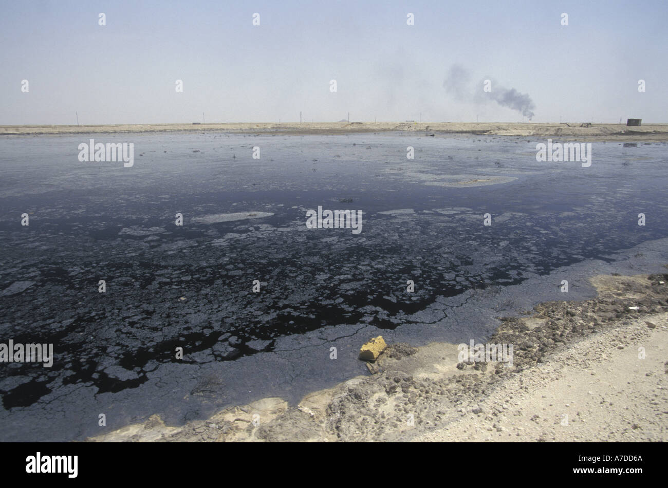 Oil fields in Kuwait set alight and still burning from Saddam Hussein's