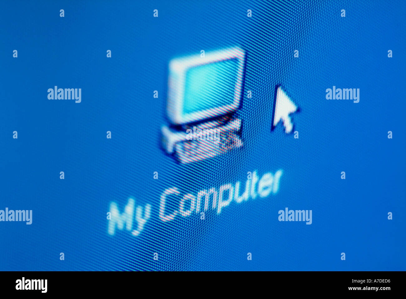 my computer symbol on a computer screen and pointer Stock Photo