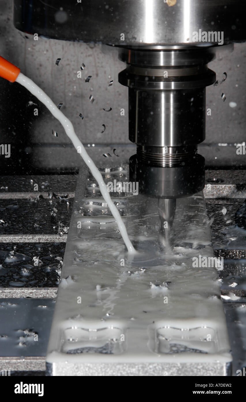 CNC pocket milling in aluminium Stock Photo Alamy