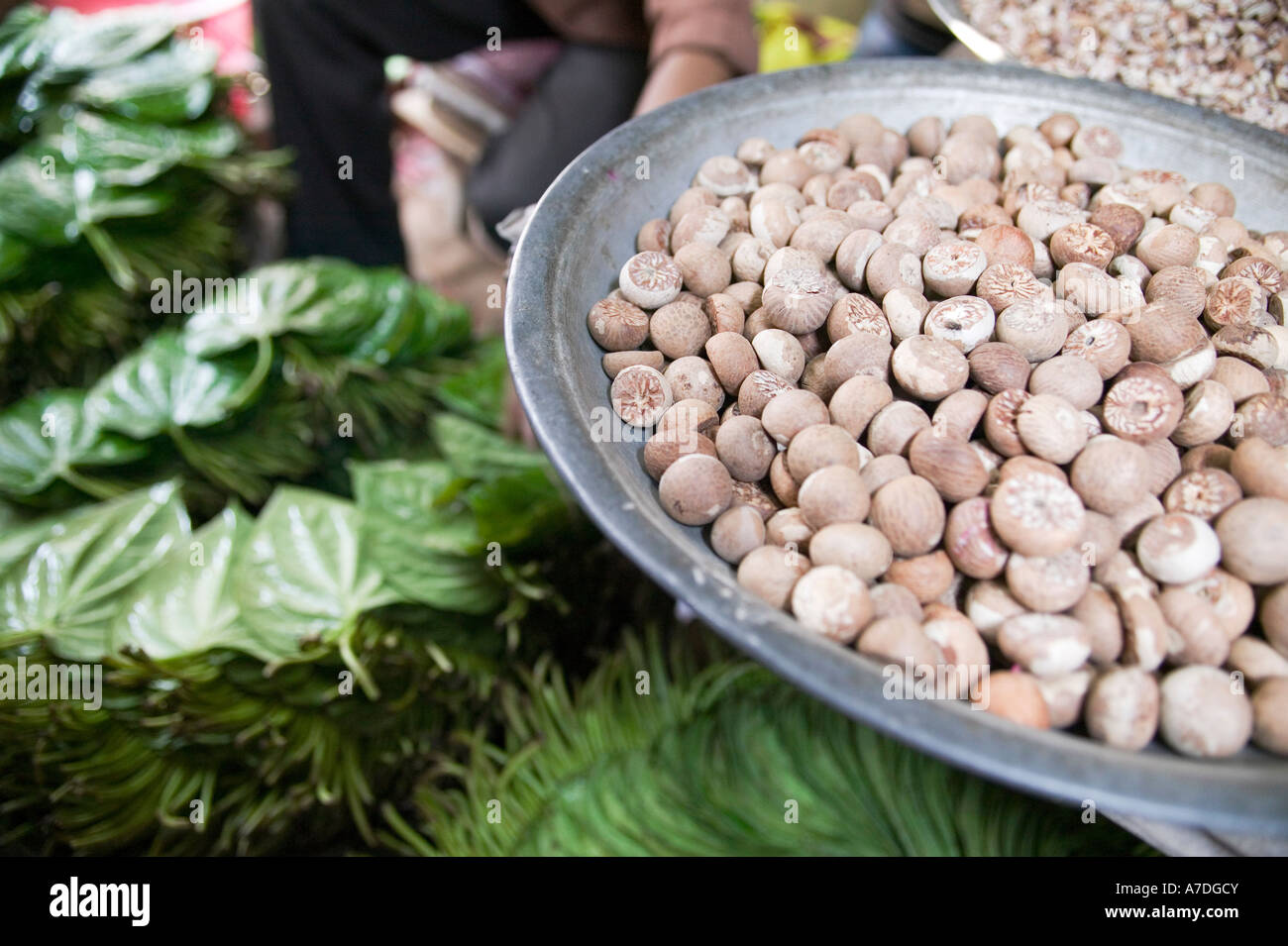 Betel nuts and betel leaves for sale in Dhaka market Bangladesh Stock