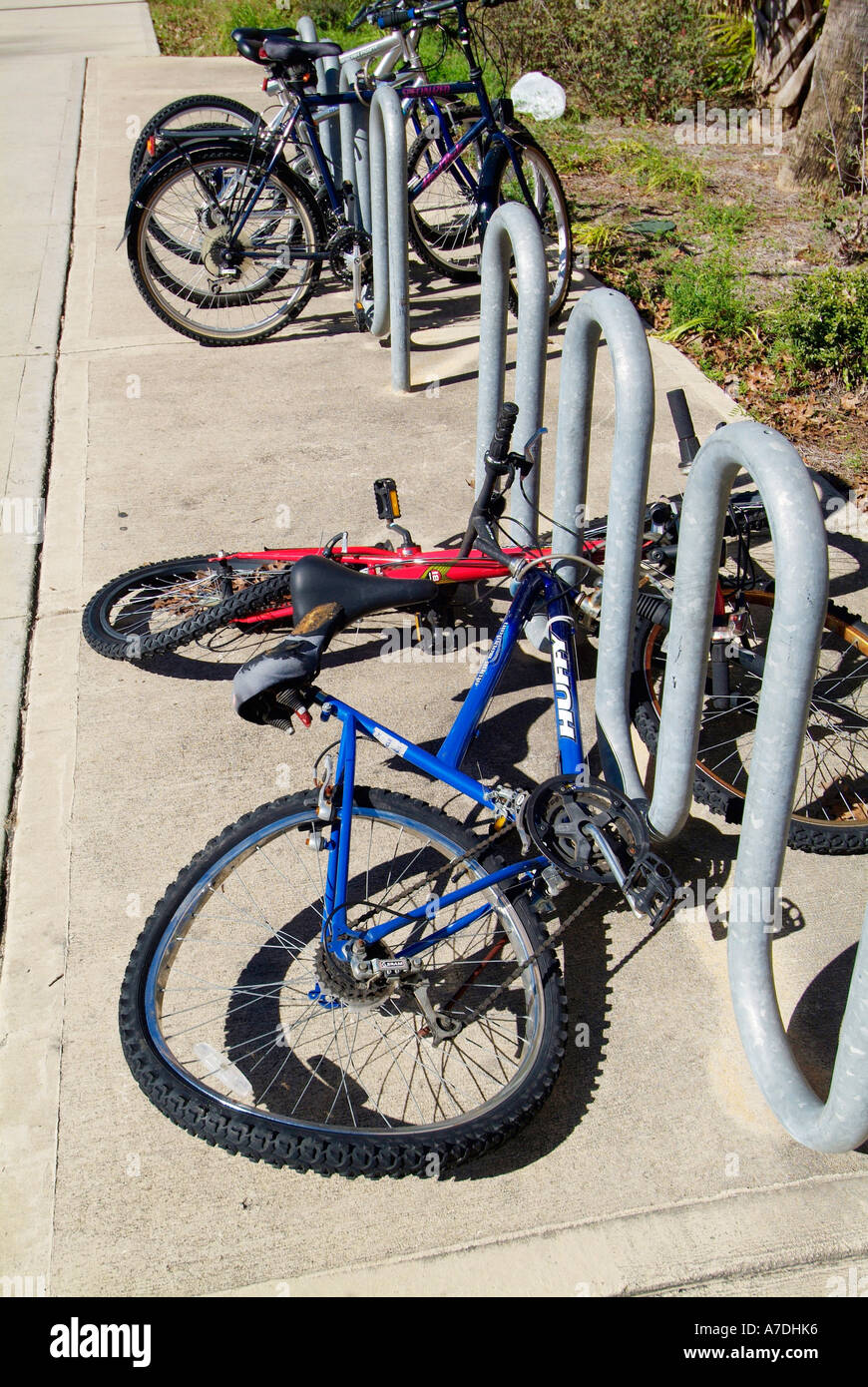 Vandals destroy bicycles on the Florida State University Campus Tallahassee Florida FL Seminoles Stock Photo
