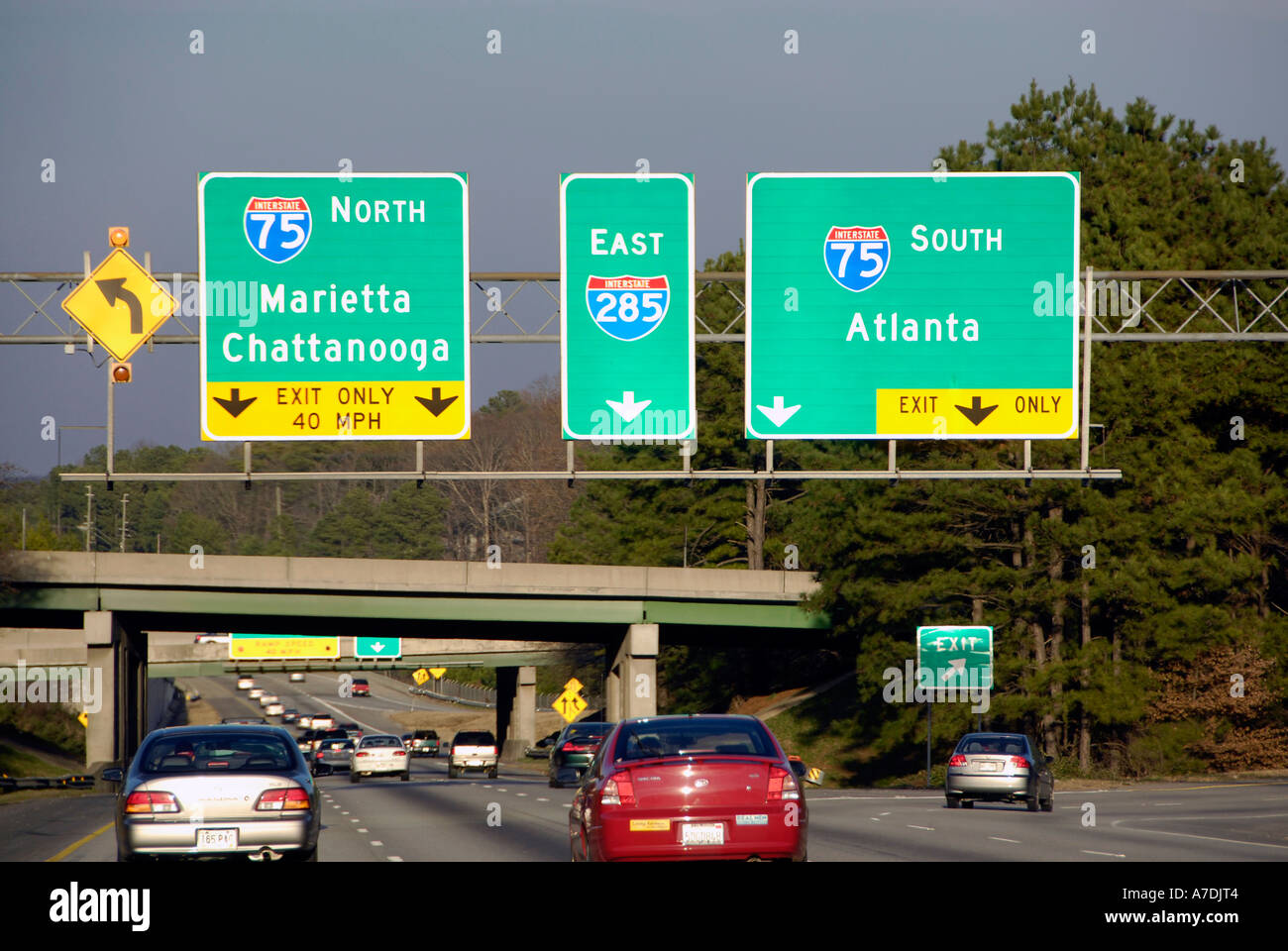 Atlanta Georgia traffic pattern on I 75 Stock Photo - Alamy