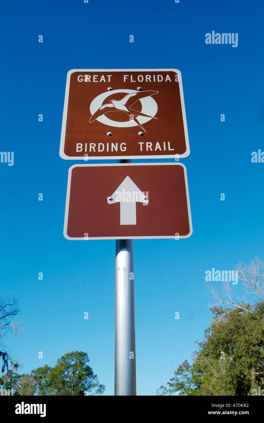 Great Florida Birding Trail sign Manatee Springs State Park Florida Stock Photo