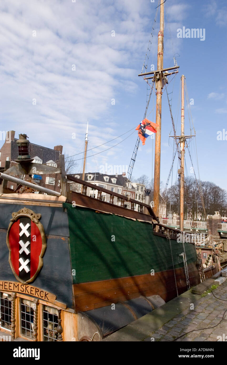 Coat of arms of Amsterdam with triple X and Heemskerck yacht name plate