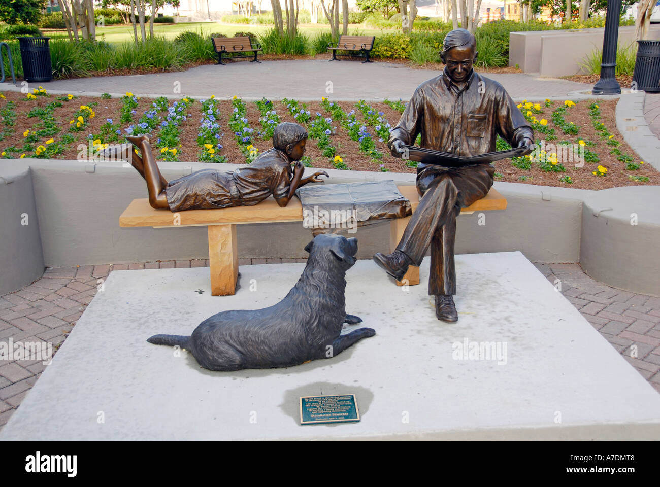 Tallahassee Florida statue to commemorate the importance of literacy in building a strong community and supporting democracy 200 Stock Photo