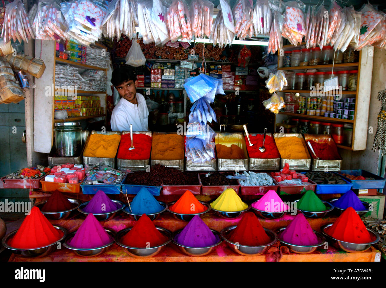 a seeler of dyes in mysore Stock Photo