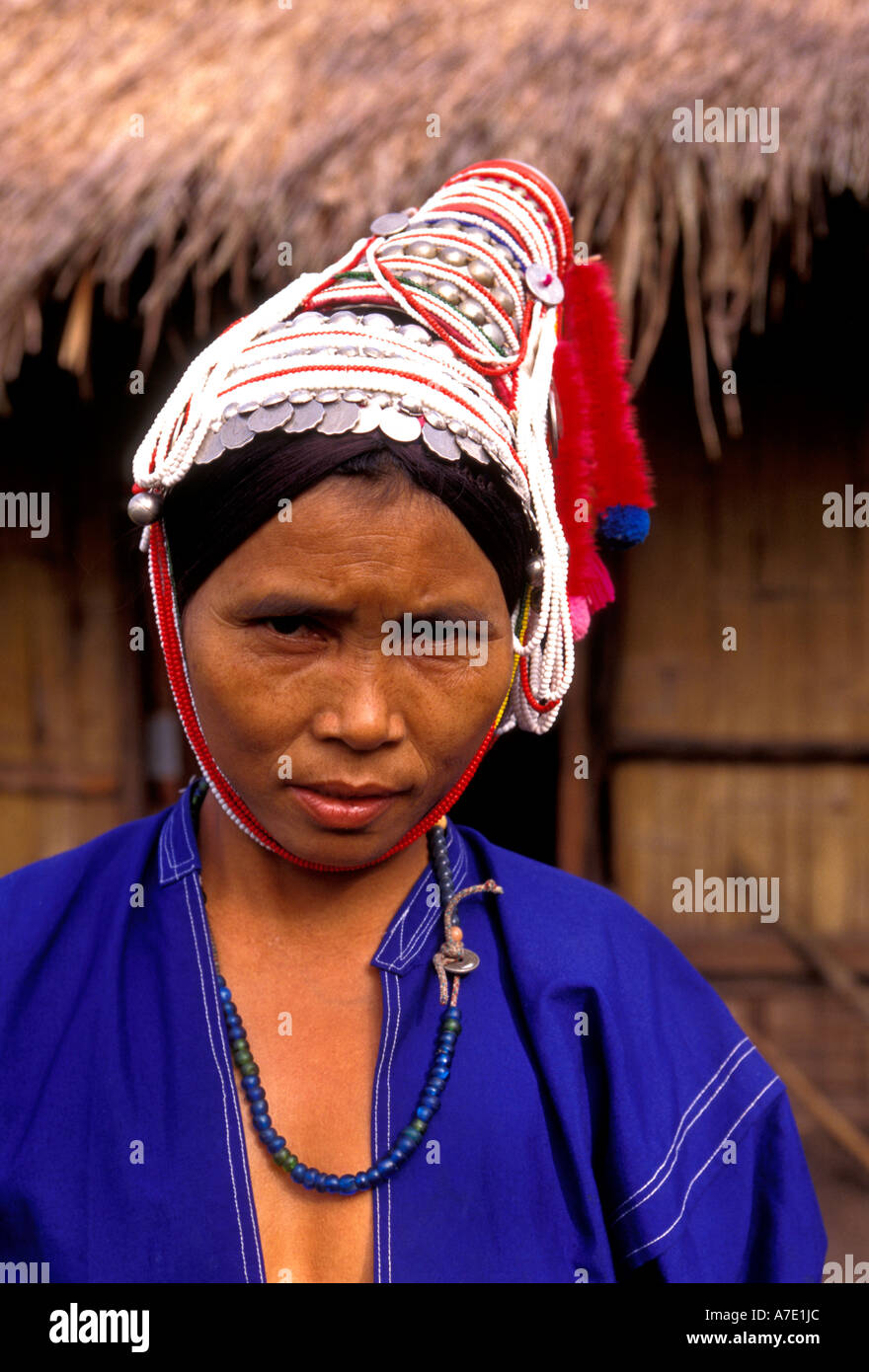 Headgear akha hill tribe woman hi-res stock photography and images - Alamy