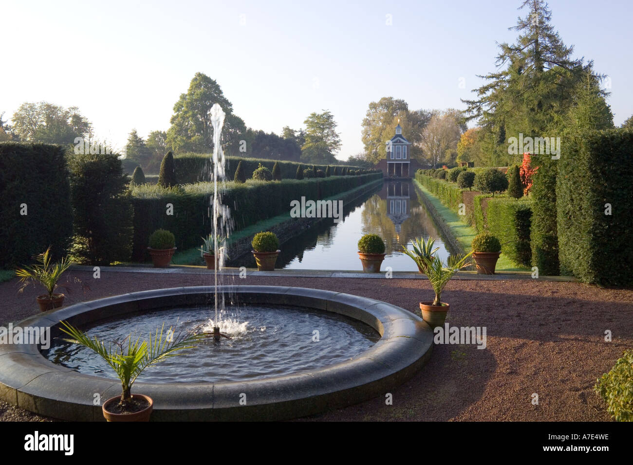 An autumn morning at Westbury Court Garden, a restored Dutch water garden at Westbury on Severn